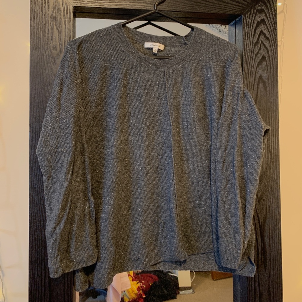 Madewell Grey Thermal Knit Sweater